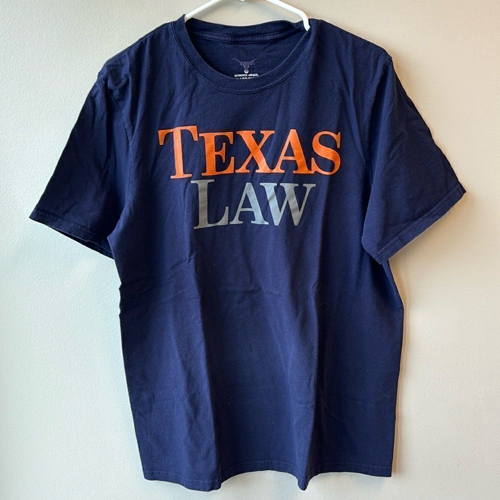 University of Texas Law t-shirt navy and orange medium